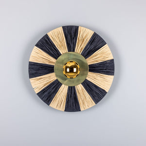 Vernon Raffia Striped Wall Light 54cm - View 8