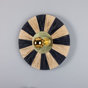 Vernon Raffia Striped Wall Light 54cm - View 7