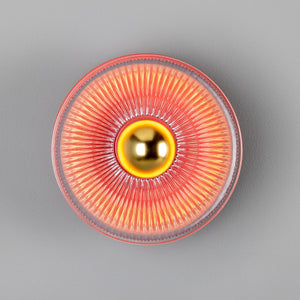 Eclipse Coloured Brass and Prismatic Glass Dish Wall Light - View 8