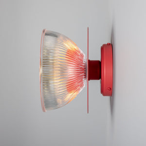 Eclipse Coloured Brass and Prismatic Glass Dish Wall Light - View 9