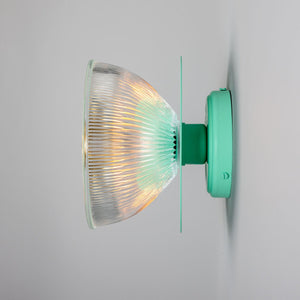 Eclipse Coloured Brass and Prismatic Glass Dish Wall Light - View 3