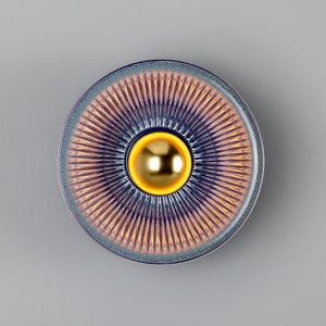 Eclipse Coloured Brass and Prismatic Glass Dish Wall Light - View 11
