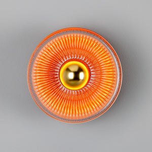 Eclipse Coloured Brass and Prismatic Glass Dish Wall Light - View 23
