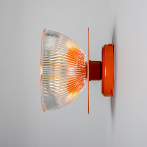 Eclipse Coloured Brass and Prismatic Glass Dish Wall Light - View 24