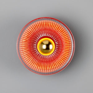 Eclipse Coloured Brass and Prismatic Glass Dish Wall Light - View 26