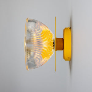 Eclipse Coloured Brass and Prismatic Glass Dish Wall Light - View 21