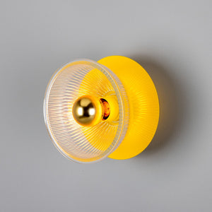 Eclipse Coloured Brass and Prismatic Glass Dish Wall Light - View 19