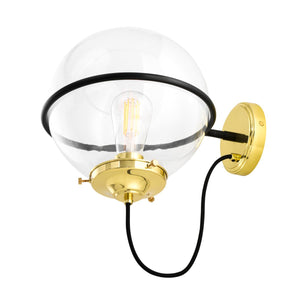 Oranmore 25cm Wall Light | Polished Brass & Matt Black | OP - View 4