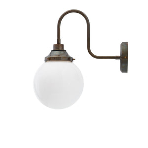 Pelagia Opal Globe Swan Neck Wall Light 20cm IP44 - View 2