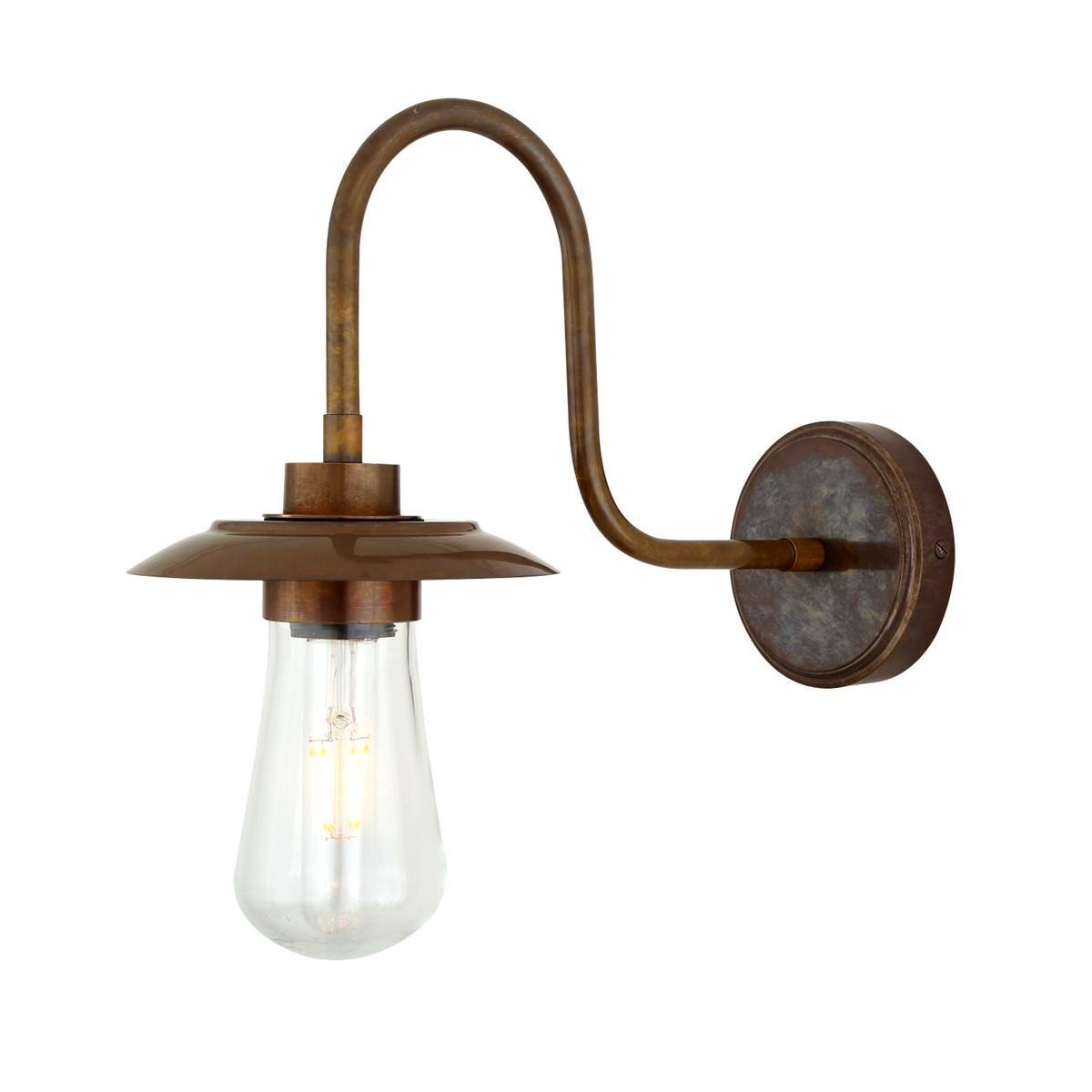 Ren Brass Swan Neck Wall Light IP65 - View 5