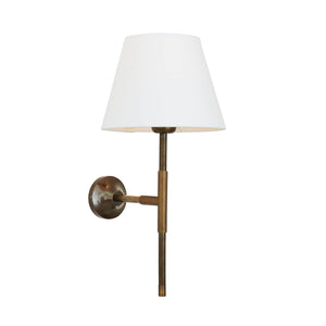 Tenby Modern Brass Wall Light with Fabric Shade 44cm IP20 - View 3