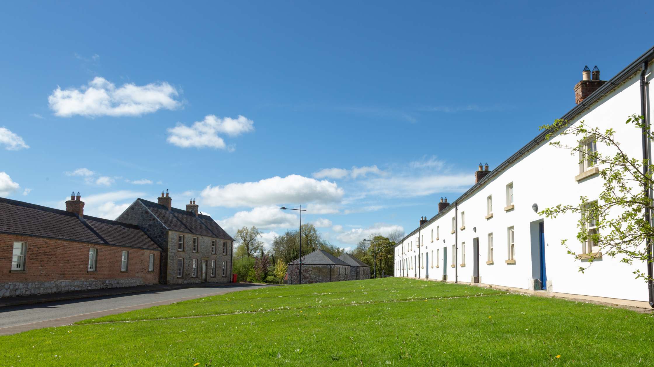 The terrace houses in Mullan village in summer