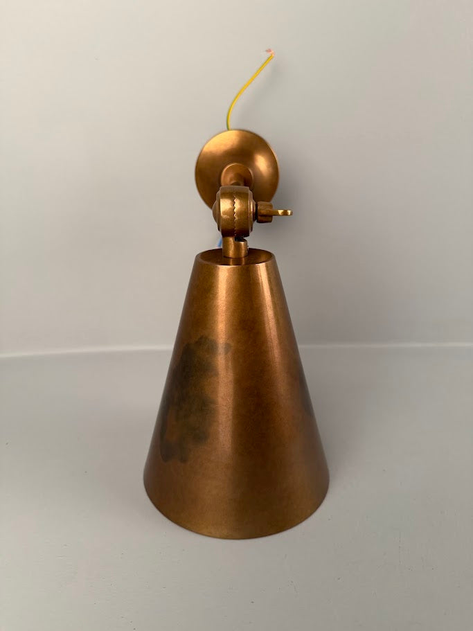Moya Adjustable Brass Cone Wall Light 22cm IP20 - Subtle Wear