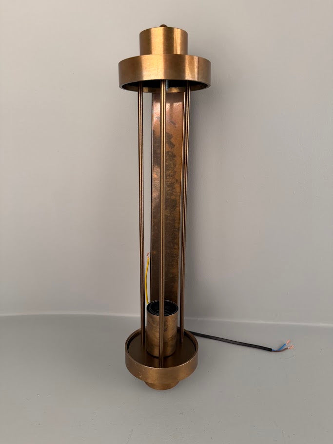 Louise Vintage Rippled Clear Glass and Brass Bathroom Wall Light 47cm IP44 - Subtle Wear