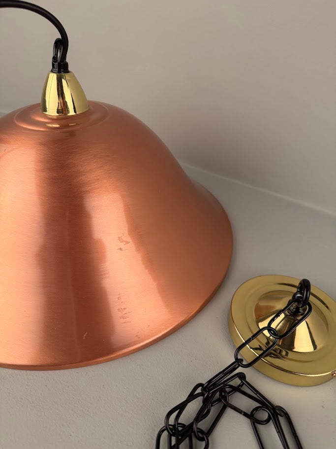 Bespoke Polished Copper Pendant Light - Wear and Tear
