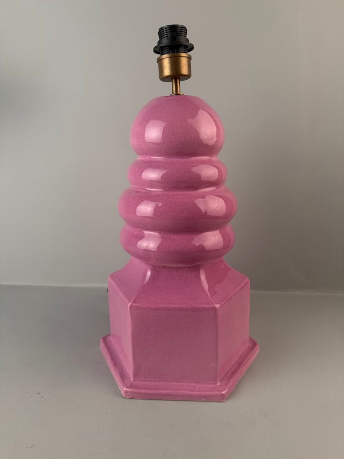 Safi Small Ceramic Table Lamp with Fabric Shade 75cm IP20 - Like New