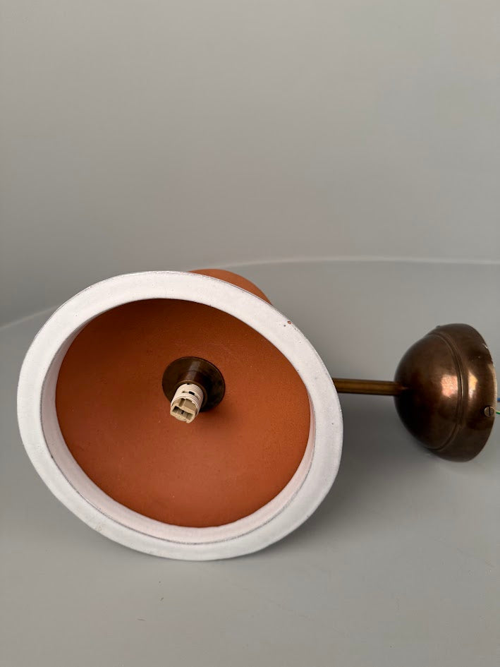 Nakaii Organic Ceramic Wall Light, Terracotta & White 24cm IP20 - Subtle Wear