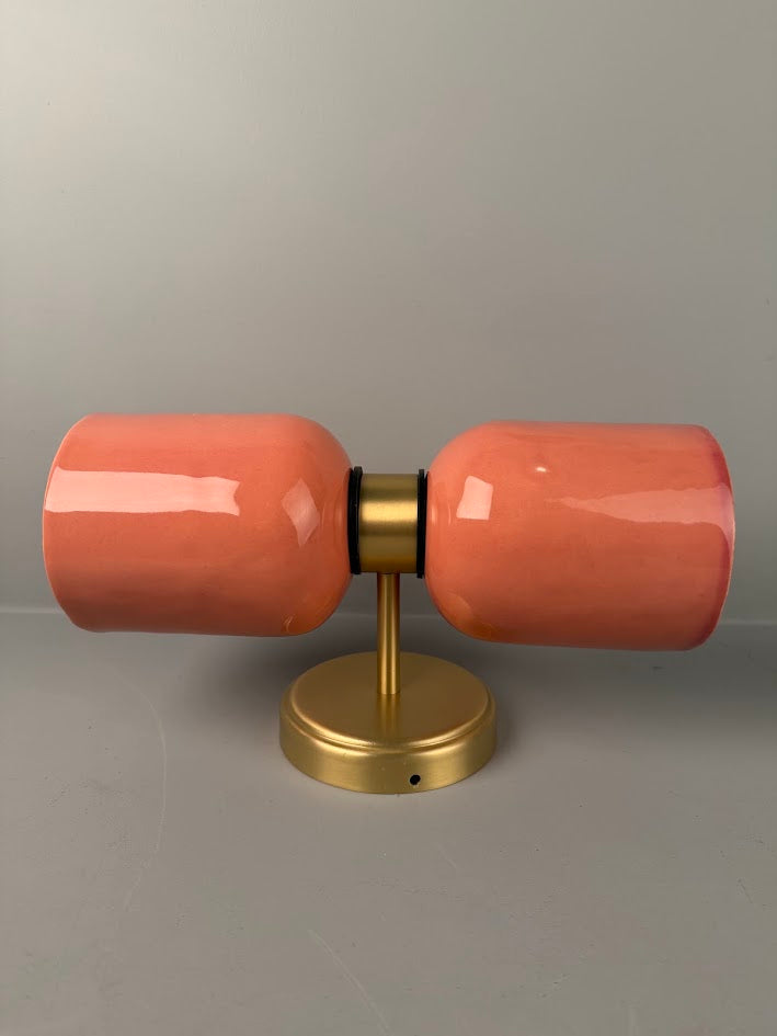 Sakura Ceramic Brass Double Wall Light 31cm IP20 - Like New