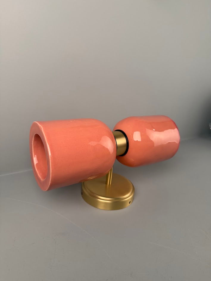 Sakura Ceramic Brass Double Wall Light 31cm IP20 - Like New