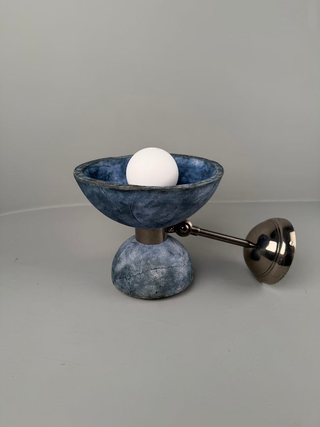 Nakaii Organic Ceramic Wall Light, Blue Earth 24cm IP20 - Wear and Tear