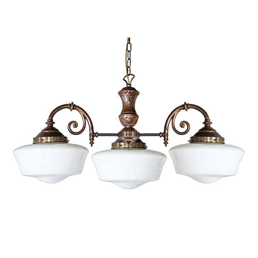 Clones 3 Arm Chandelier | Antique Brass