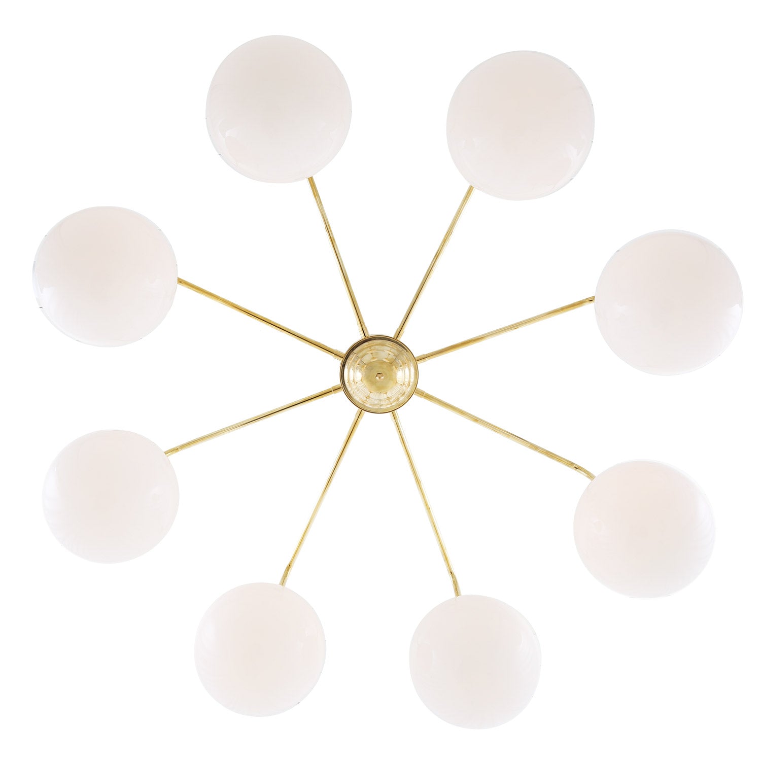 Rome Single Tier 8 Arm Chandelier | Polished Brass | Opal Glass