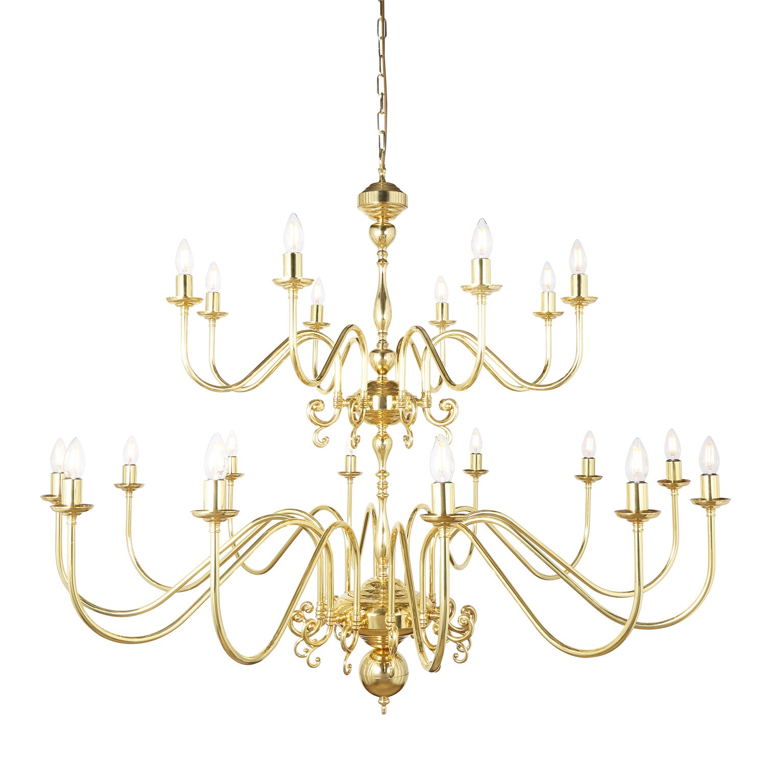 Flemish 2 Tier Chandelier | Polished Brass