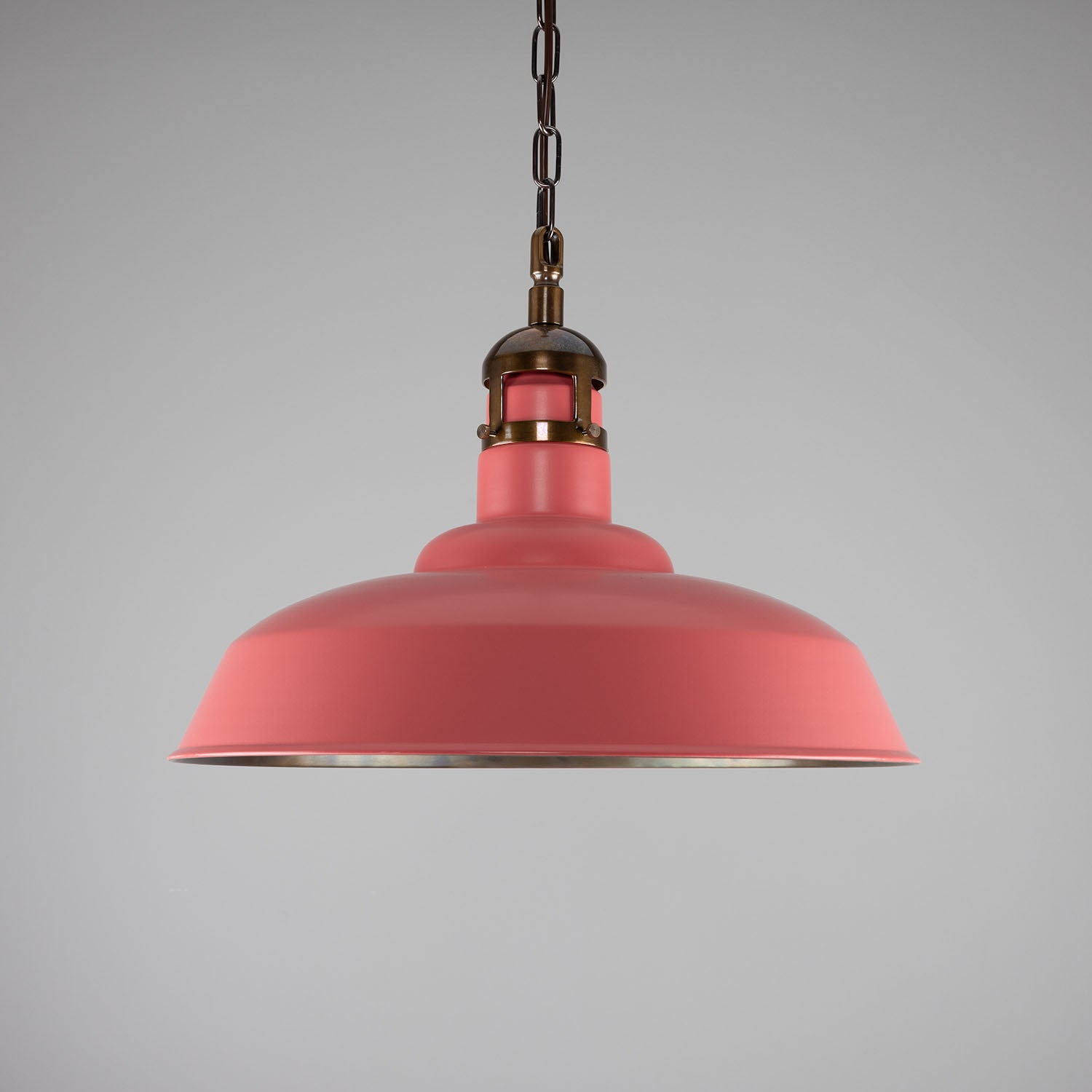 Matlock Large Vintage Factory Brass Pendant Light 50cm