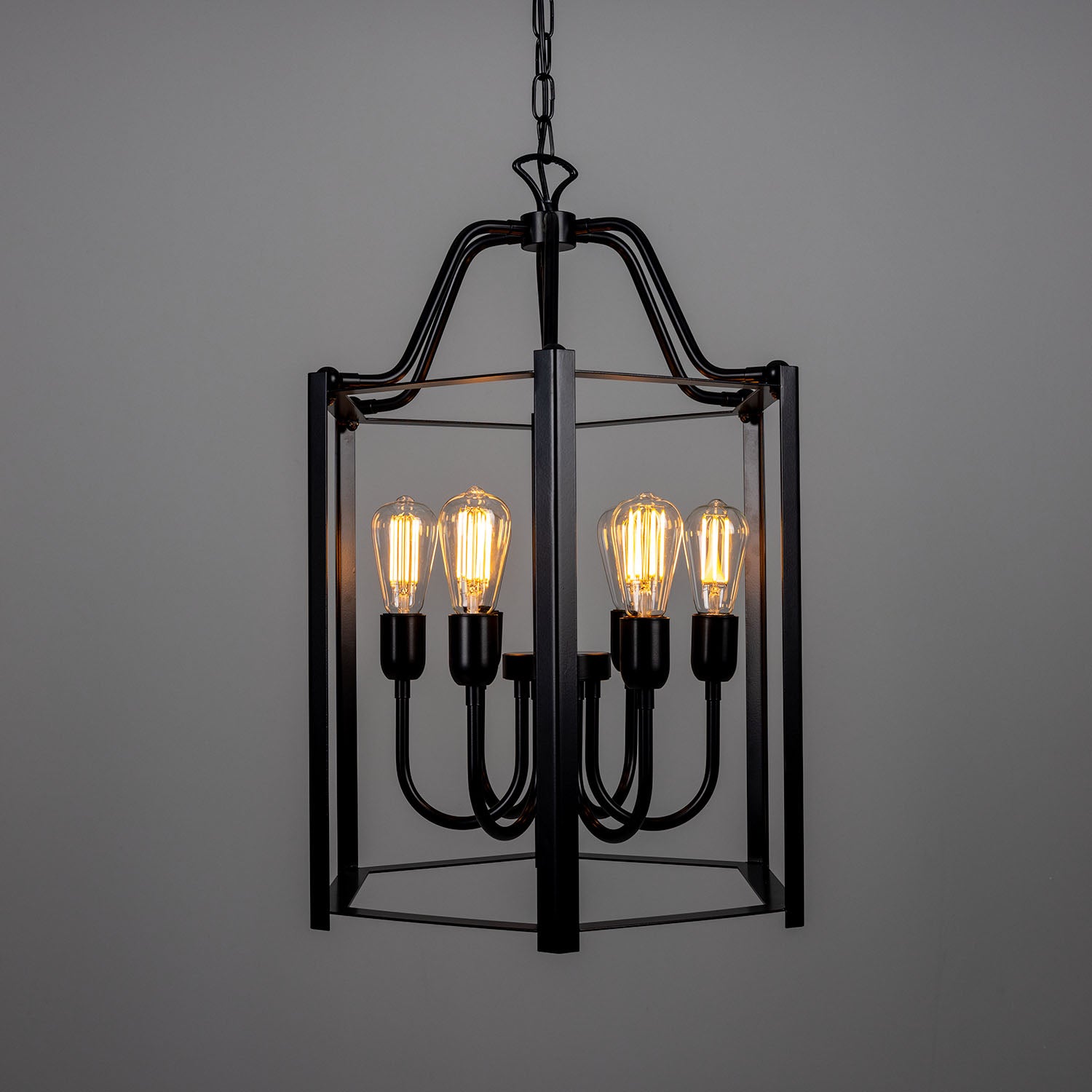 Portroe 6 Light Lantern | Matte Black
