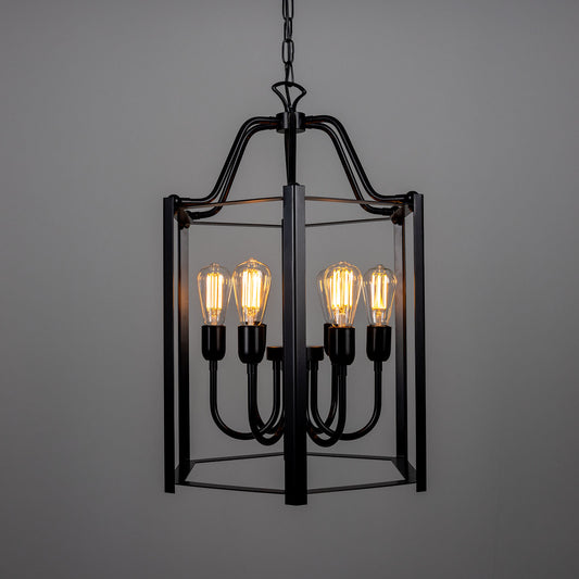 Portroe 6 Light Lantern | Matte Black