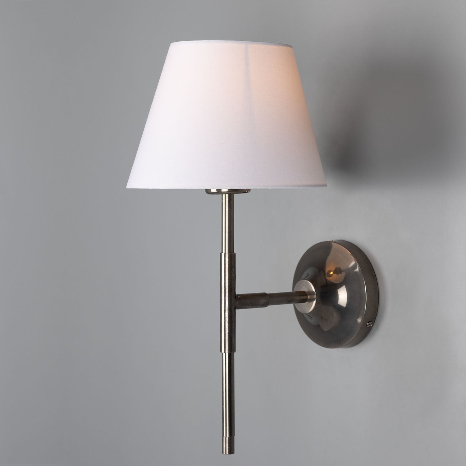 Tenby Modern Brass Wall Light with Fabric Shade 44cm IP20 - Subtle Wear