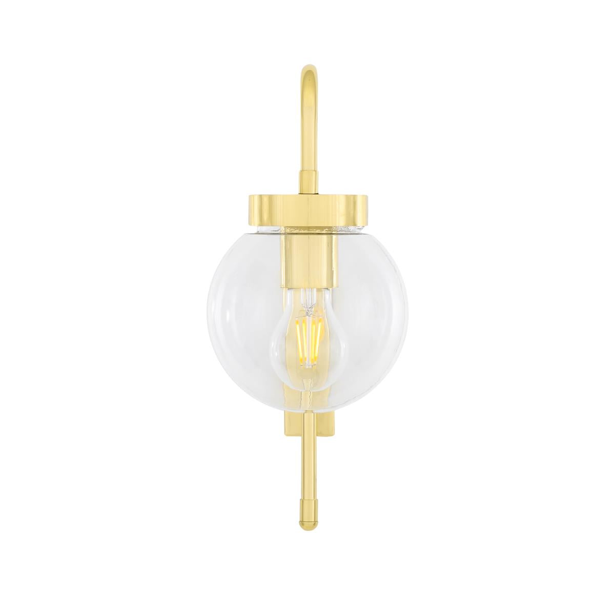 Auburn Wall Light | Polished Brass | Clear Glass - View 3