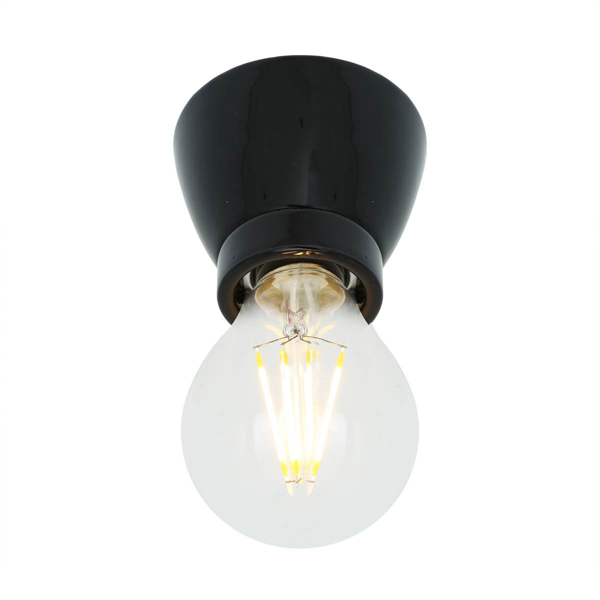 Baltimore Flush Light Fitting | Black - View 1