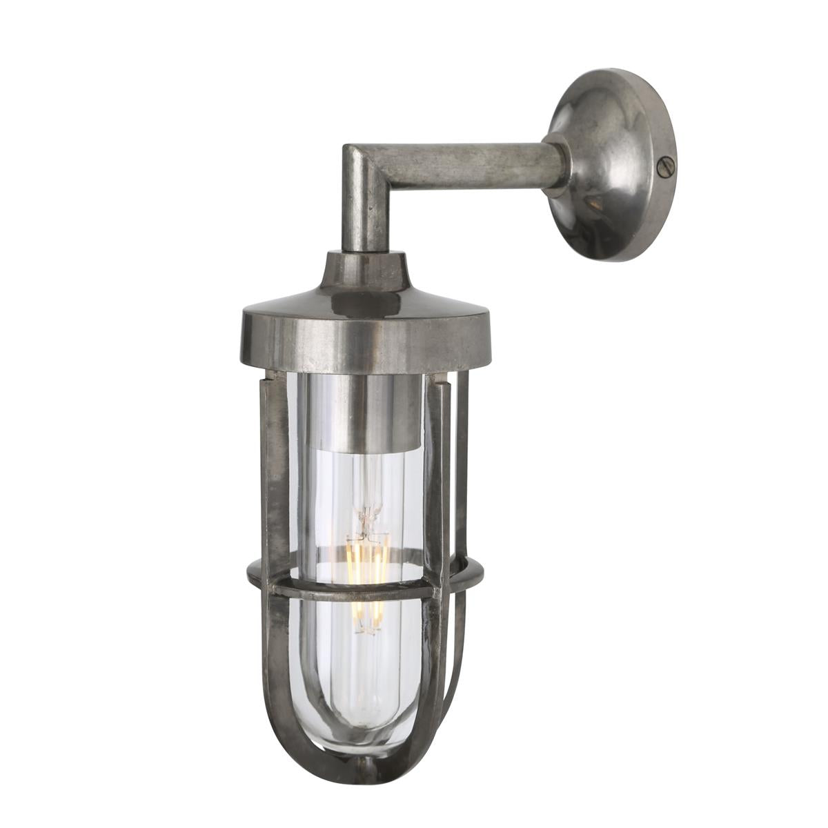 Cladach brass well glass wall light IP65 - View 4