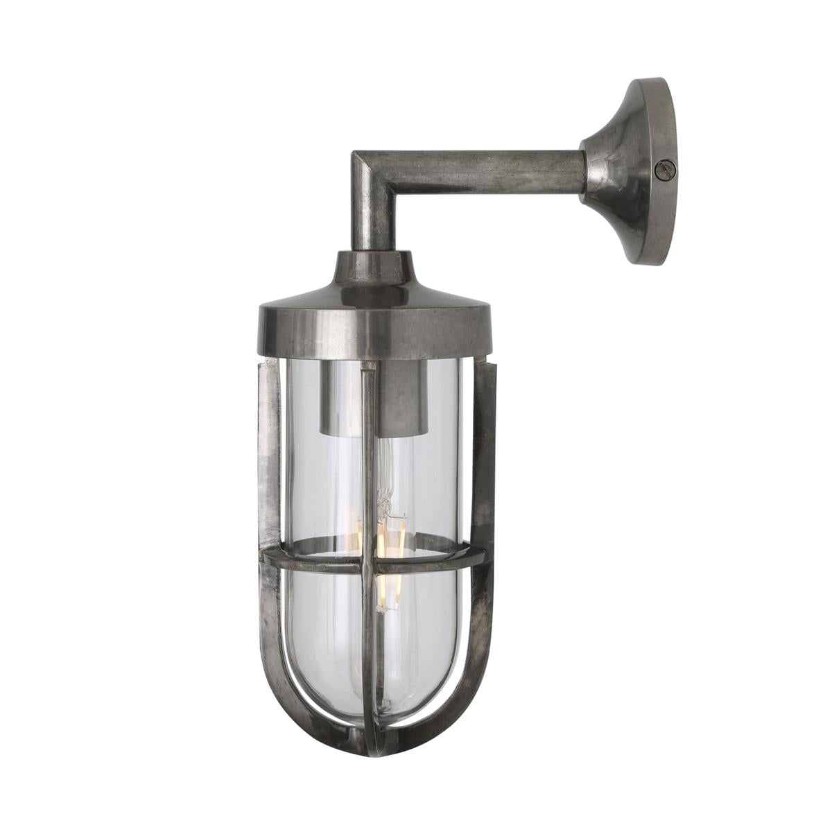 Cladach brass well glass wall light IP65 - View 5