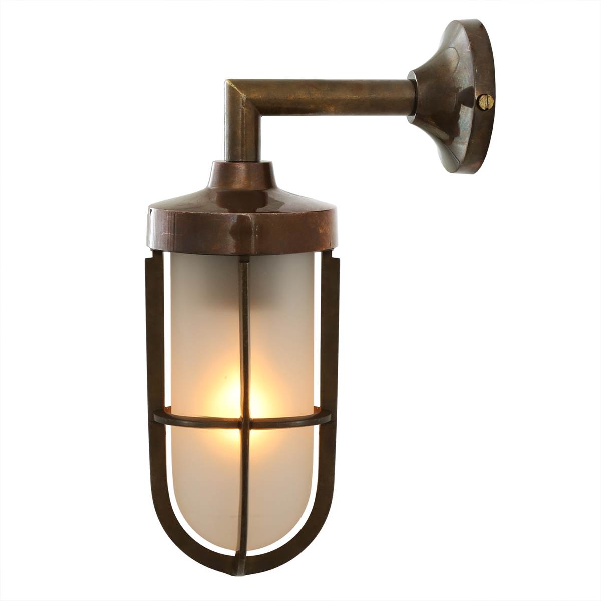 Cladach brass well glass wall light IP65 - View 14