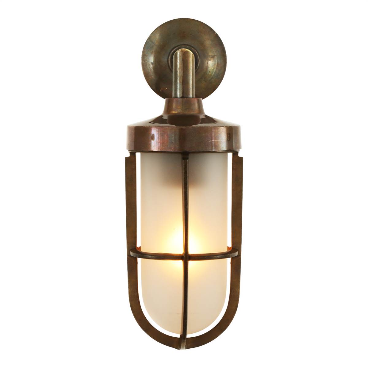 Cladach brass well glass wall light IP65 - View 15