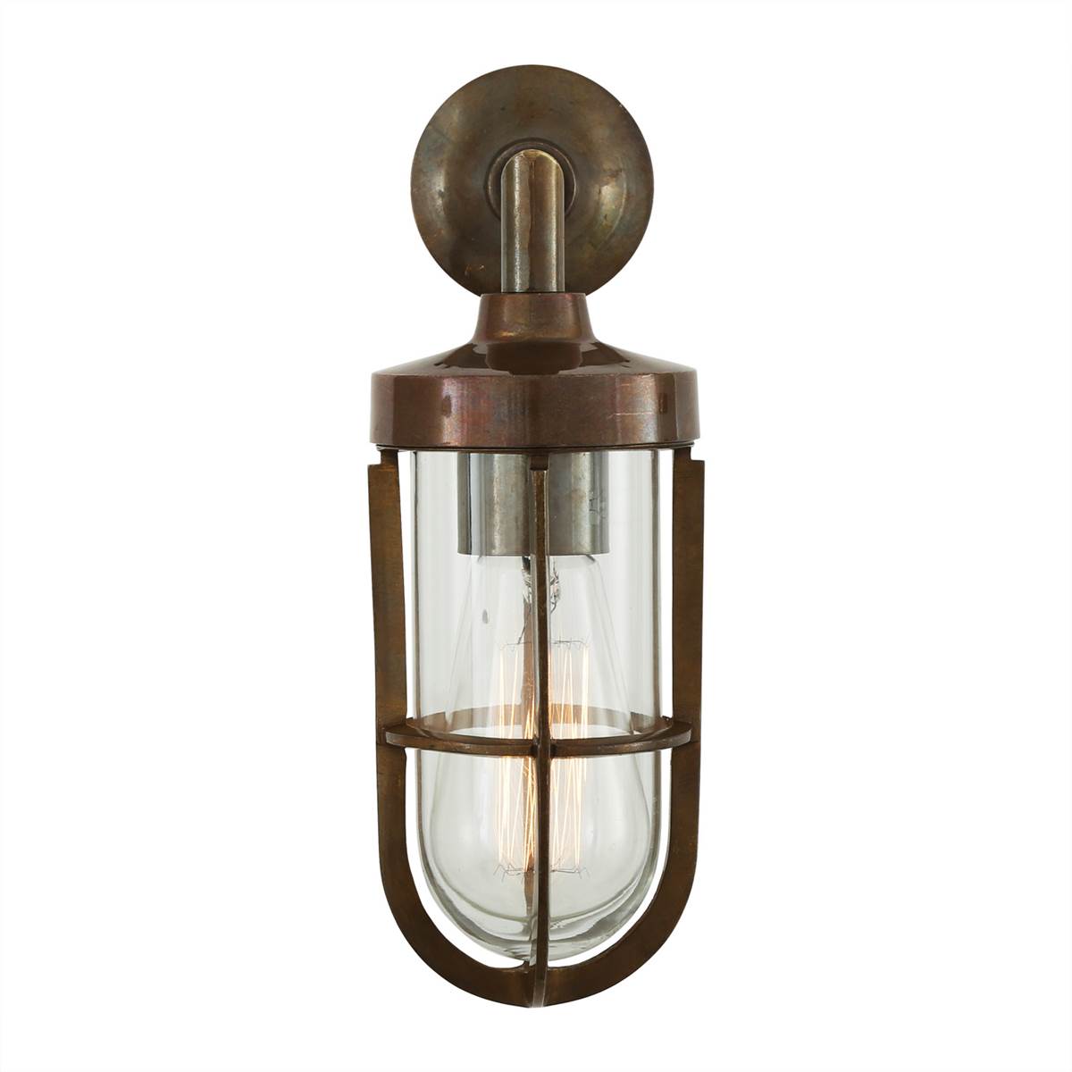 Cladach brass well glass wall light IP65 - View 13