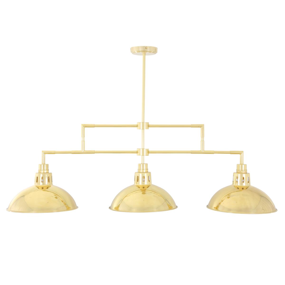 Georgia Vintage Brass Bar Pendant, Three Light - View 2