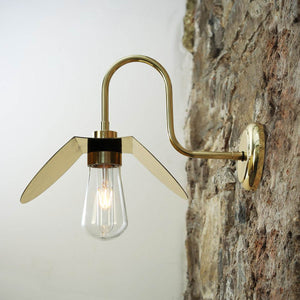 Hali Brass Swan Neck Wall Light IP65 - View 2