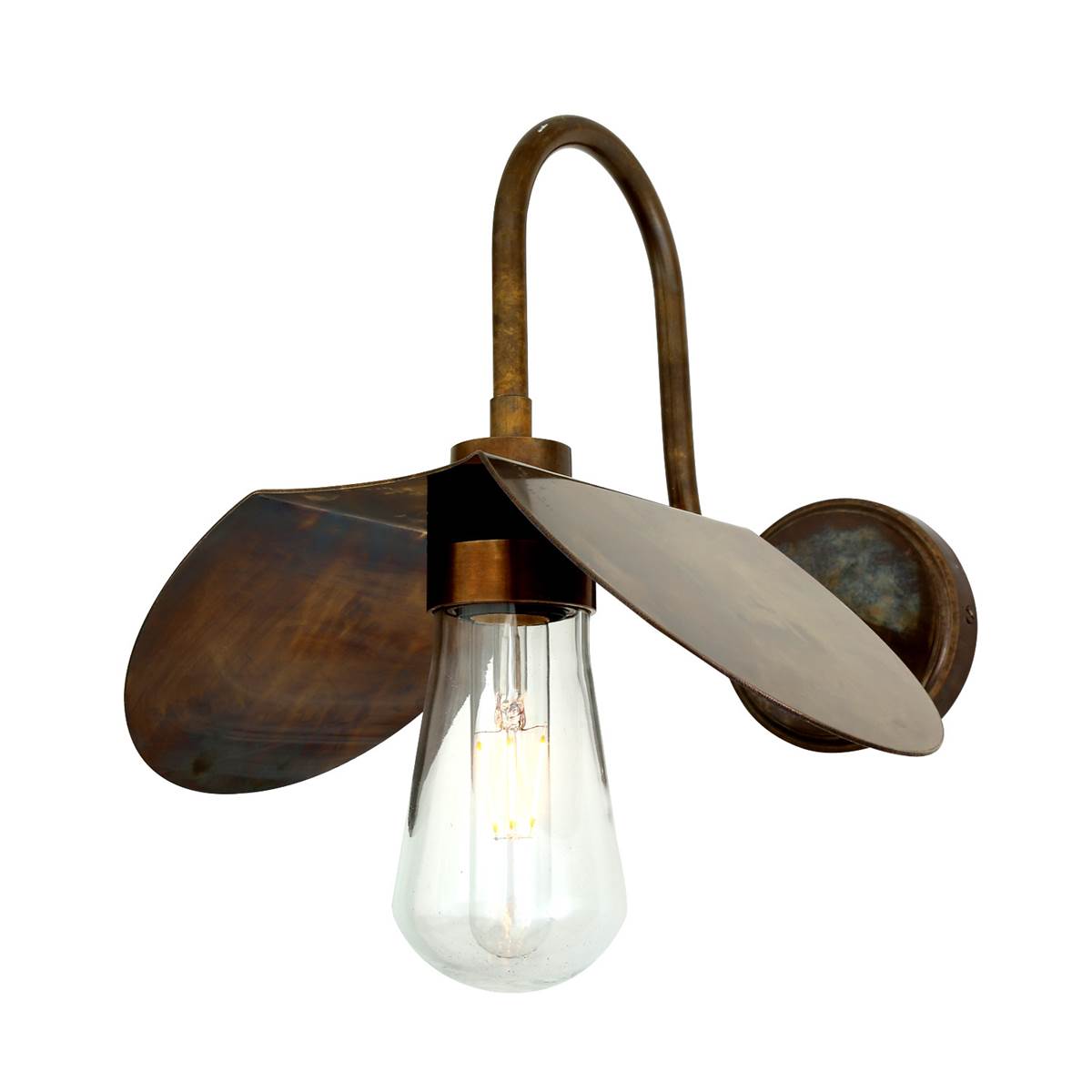 Hali Brass Swan Neck Wall Light IP65 - Main View