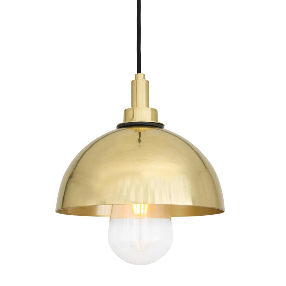 Hydra Brass Dome Pendant Light 20cm IP65 - Subtle Wear