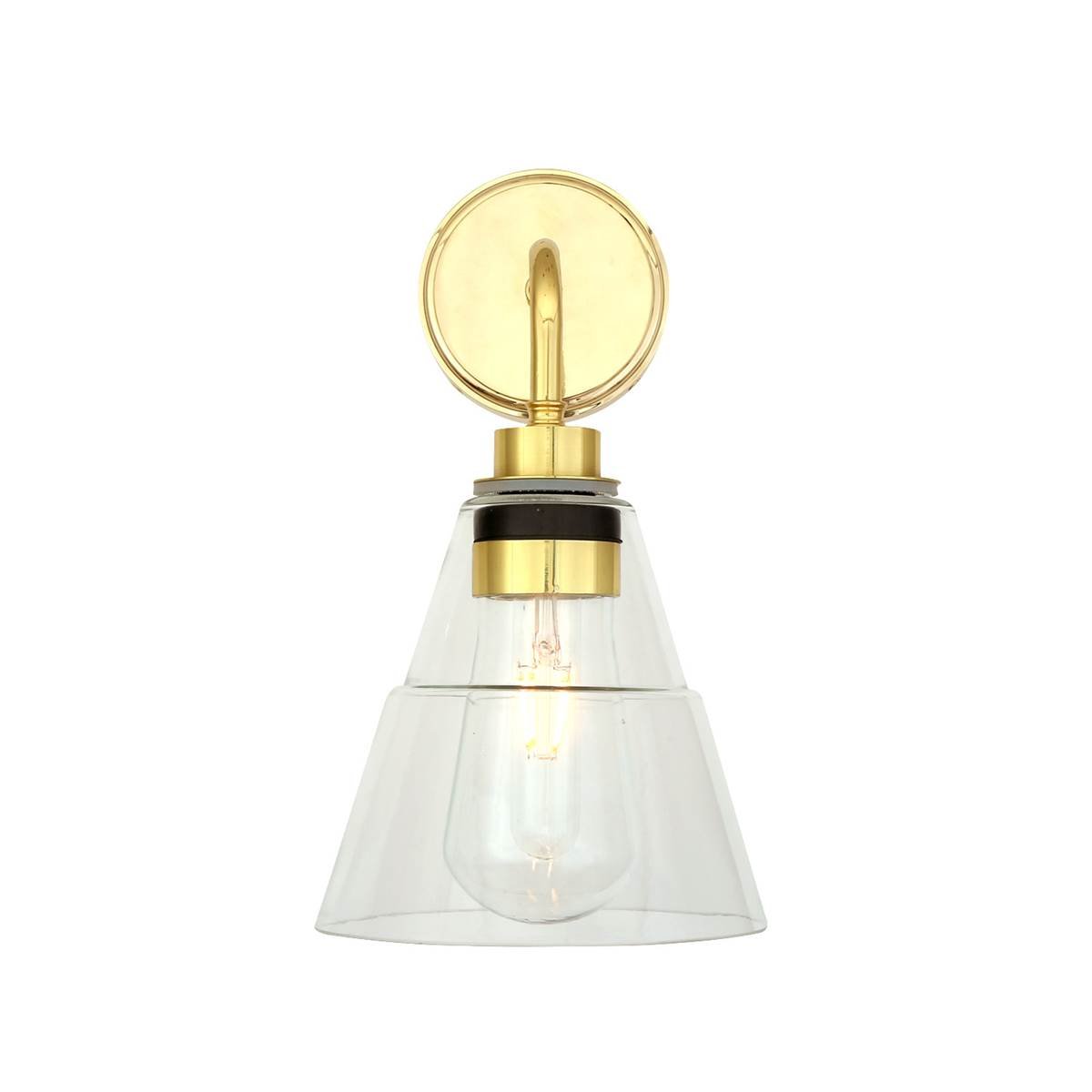 Kairi Modern Glass Bathroom Wall Light IP65 - View 3