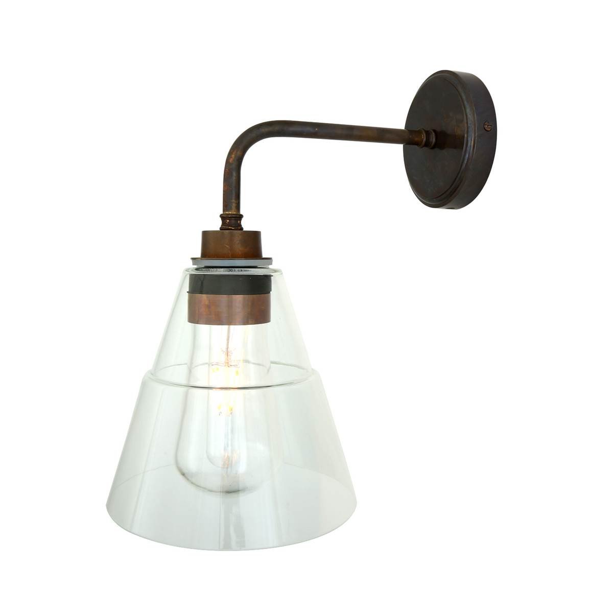 Kairi Modern Glass Bathroom Wall Light IP65 - View 2
