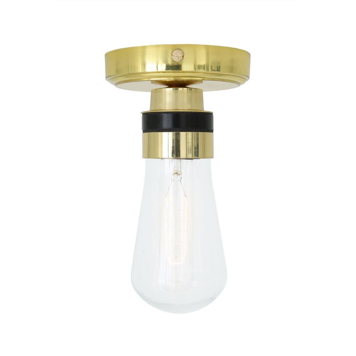 Kura Brass / Glass Ceiling Light IP65 - View 4