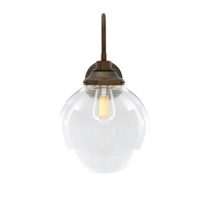 Laguna Clear Globe Swan Neck Wall Light 25cm IP44 - View 3