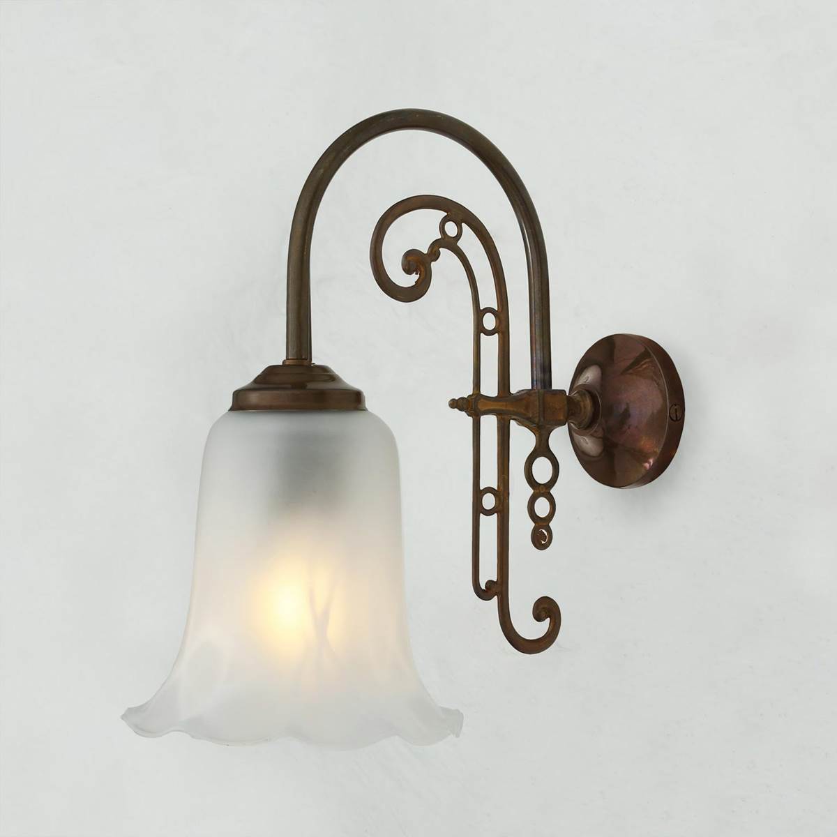 Medan Traditional Brass Wall Light - View 4