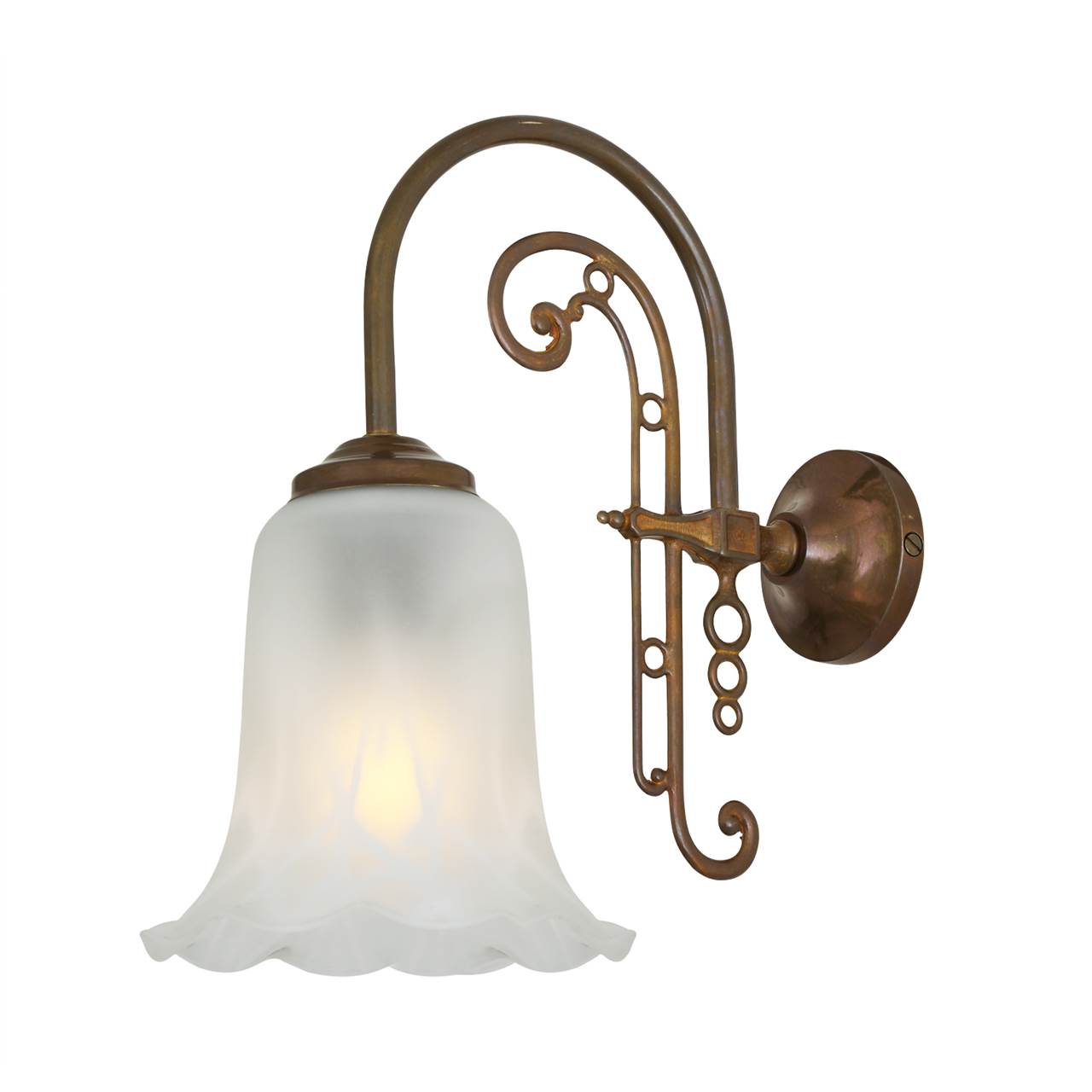 Medan Traditional Brass Wall Light - Main View