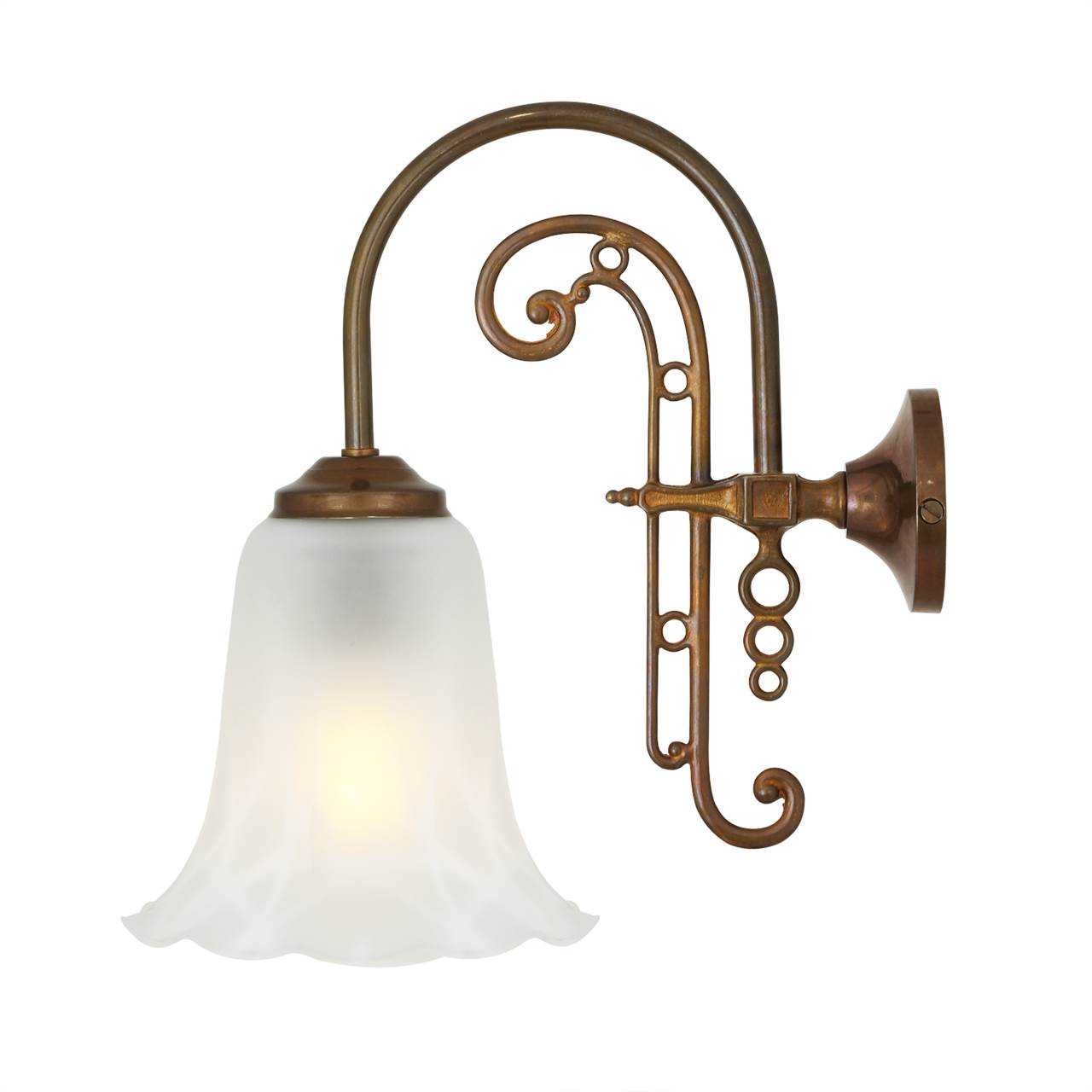 Medan Traditional Brass Wall Light - View 2