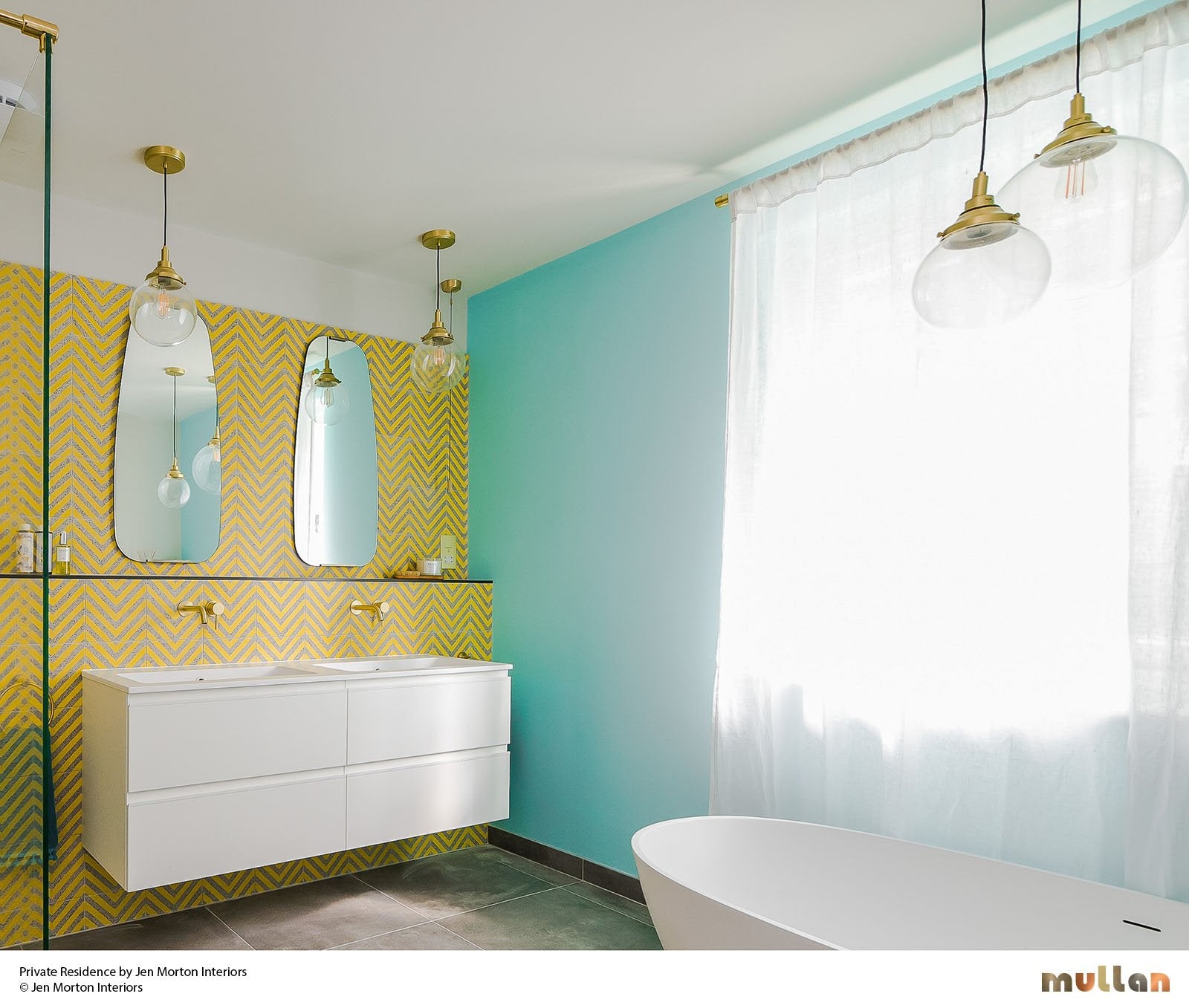 Laguna Globe Bathroom Pendant Light 25cm IP44 - View 3